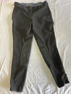 TuffRider Pull On Breeches Horses Equestrian Dark Charcoal Womens Size 30